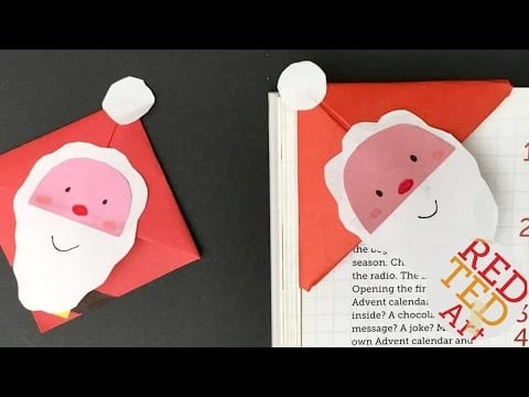 Easy Santa Bookmark Corner – Paper Christmas DIYs
