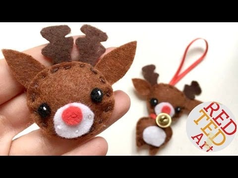 Kawaii Reindeer Badge & Ornament DIY – Christmas Sewing for Beginners – Free Pattern