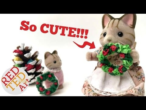 Mini Wreath DIY – Mini Dolls House Accessories – Cute Christmas DIYs