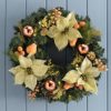 WeRChristmas Pre-Lit Decorated Wreath Christmas Decoration Illuminated with 20 Warm White LED Lights, 60 cm - Copper… - Image 3