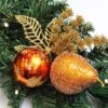 WeRChristmas Pre-Lit Decorated Wreath Christmas Decoration Illuminated with 20 Warm White LED Lights, 60 cm - Copper… - Image 6