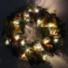 WeRChristmas Pre-Lit Decorated Wreath Christmas Decoration Illuminated with 20 Warm White LED Lights, 60 cm - Copper… - Image 7