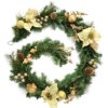 WeRChristmas Decorated Garland Christmas Decoration, 6 feet - Cream/Gold