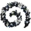 WeRChristmas Decorated Pre-Lit Illuminated with 40 Cool White LED Lights, 9 ft - Black/Silver - Image 2