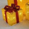 WeRChristmas Gift Box Silhouette with 35 Warm White LED Lights and Tinsel Christmas Decoration - Gold, Set of 3 - Image 4