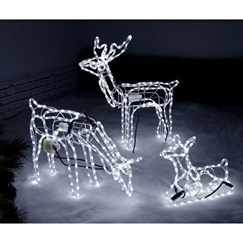 WeRChristmas PreLit Large 3D Animated Reindeer and Sleigh