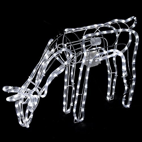 WeRChristmas Pre-Lit Large 3D Animated Reindeer and Sleigh Christmas Silhouette Light - White - Image 8