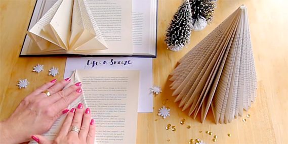 How to make a folded book Christmas Tree