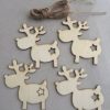warm-smile 10pcs wooden reindeer shapes christmas tree Decorations Magic Santa
