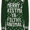 ZEE FASHION Ladies Merry Christmas Ya Filthy Animal Novelty Retro Xmas Home Top Jumper - Image 3