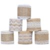 Natural Jute Burlap – ZWOOS 6 Pieces Natural Burlap Ribbons Roll with White Lace for DIY Handmade Wedding Party…