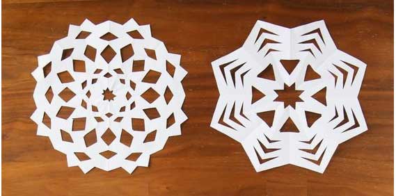 Create your own cut out snowflakes
