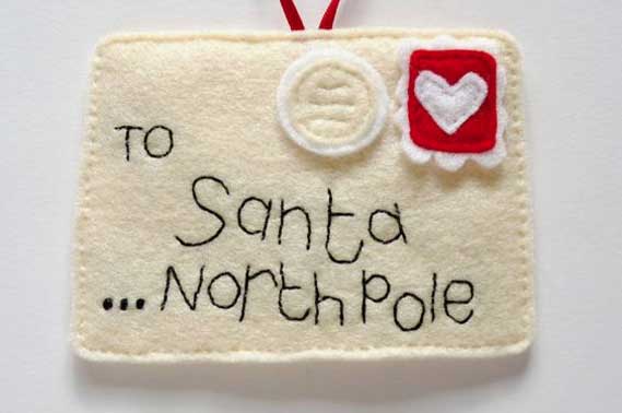 Felt Santa letter ornament