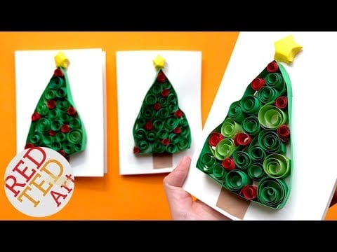 3D Christmas Tree Card DIY   Easy Quilling for Beginners   Paper Christmas Tree DIYs