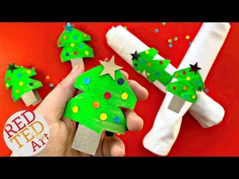 Toilet Paper Roll Christmas Tree Napkins DIY – Christmas Home Decor   Christmas Tree Ornaments DIY