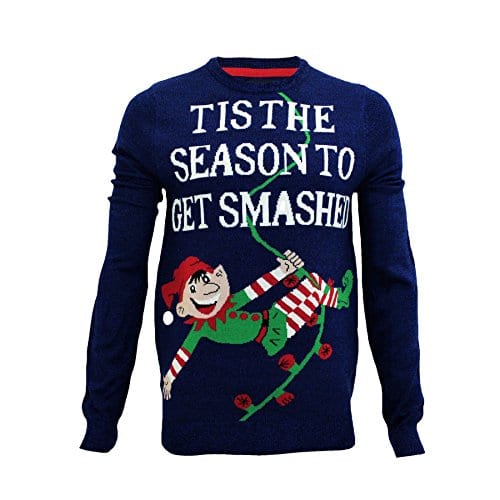 Mens Christmas Jumper Xmas Novelty Knitwear Sweater Elf Santa Snowman Threadbare