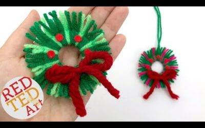 DIY Yarn Wreath Ornaments for Christmas