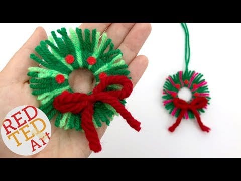 DIY Yarn Wreath Ornaments for Christmas