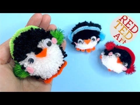 How to make Pom Pom Penguin DIY – Easy Penguin Ornaments